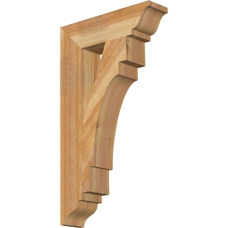 Ekena Millwork Merced Traditional Rough Sawn Bracket, Western Red Cedar, 4"W x 16"D x 28"H BKT04X16X28MRC01RWR